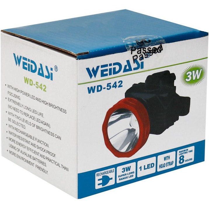 چراغ پیشانی بند شارژی ویداسی VEIDASI مدل WD-542