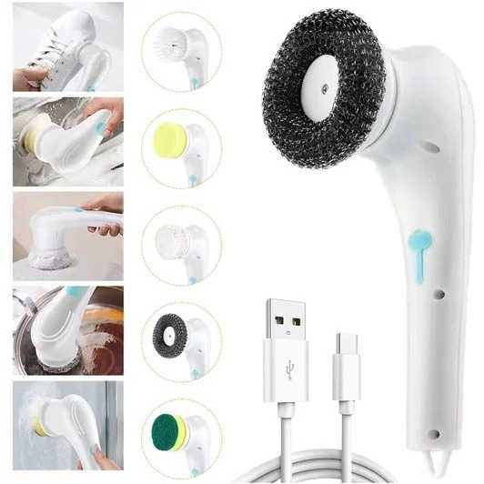 فرچه شارژی مسافرتی مجیک براش Magic Brush مدل 5کاره 5سر سفید