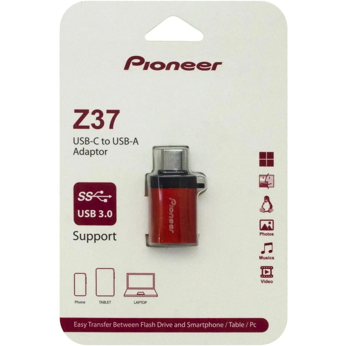 تبدیل OTG یو اس‌ بی به تایپ‌ سی پایونیر Pioneer مدل Z37