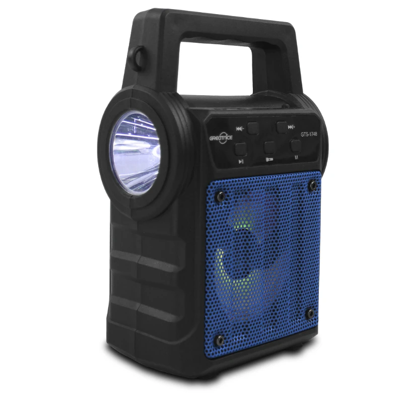 اسپیکر بلوتوثی قابل حمل گریت نایس GREATNIC مدل GTS-1748 با چراغ قوه و پنل شارژ خورشیدی