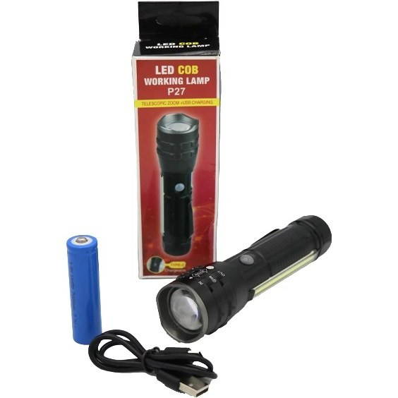 چراغ قوه زوم دار و تلسکوپی شارژی مدل P27
