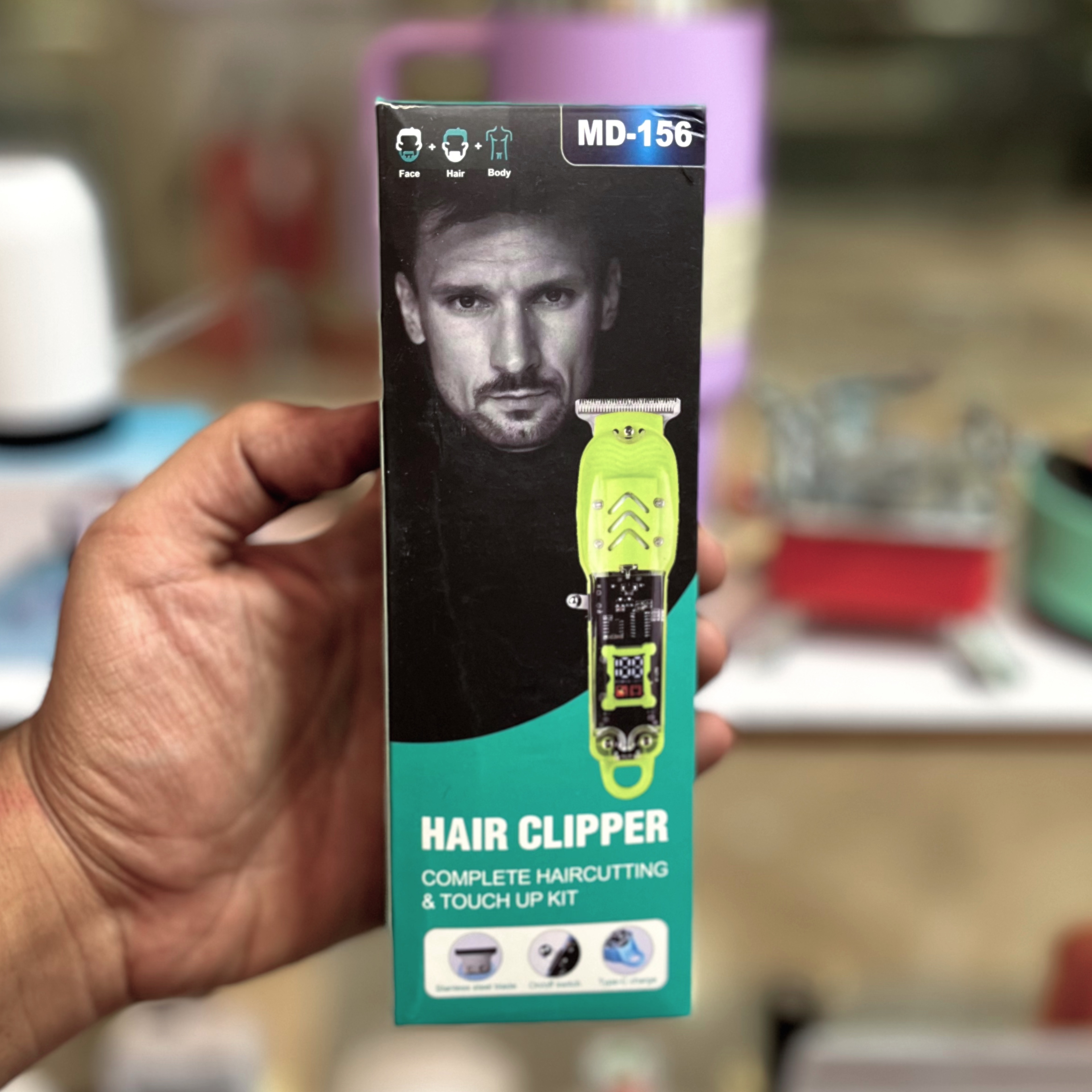ماشین اصلاح خط زن موی سر و صورت شارژی مدل MD-156